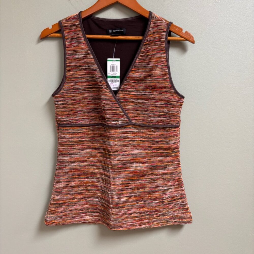INC International Concepts Womens Y2K 90s‎ Babydoll Top Space Dye Size L Vintage